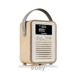 Vq Rétro Mini Portable Dab & Fm Radio Avec Bluetooth En Oak