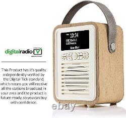 Vq Rétro Mini Portable Dab & Fm Radio Avec Bluetooth En Oak