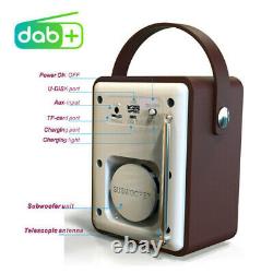Wood Rechargeable Portable Dab Digital Retro Stereo Bluetooth Fm Radio Audio Mp3