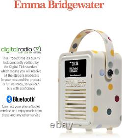 ini Radio DAB rétro avec Bluetooth, radio-réveil avec support FM.