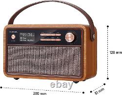 /radio réveil de chevet sans fil DAB / FM vintage de qualité premium